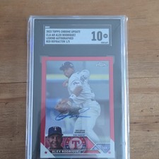 Topps 2023 Chrome Update Alex Rodriguez Red Refractor Auto /5 Rangers SGC 10