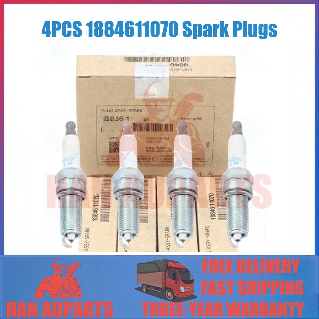 4PCS Genuine 1884611070 Spark Plugs For 11-18 Elantra Tucson Forte Sorento Soul