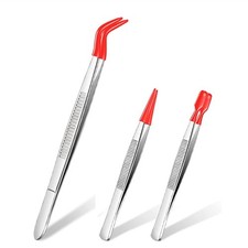 3 Pieces Tweezers with Rubber Tips Tweezers PVC Coated Tweezers Set, Rubber5462