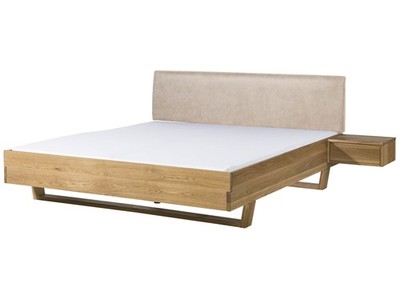 Massivholzbett Bett mit Nachttisch 200x200 Fichte natur Holz massiv FICHTELBERG