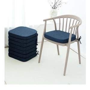C-Hopetree Navy Blue Seat Pad Set of 8 w/ Ties Non-Slip Washable Waterproof