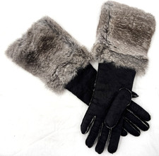 Vintage French Sheepskin Shearling Rabbit Fur...