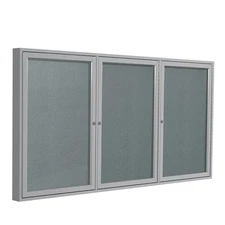 Ghent's Vinyl 36" x 72" 3 Door Enclosed Bulletin Board in Stone