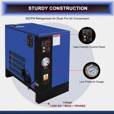 10HP/15HP Air Dryer 63CFM 115V | Industrial Refrigerated Compressor Dryer