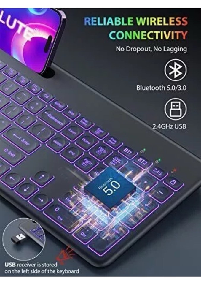 Tastiera cablata RK61 61 tasti Bluetooth / 2.4G Wireless/USB Wired Tre Tastiera cablata RK61 61 tasti Bluetooth / 2.4G Wireless/USB Wired Tre