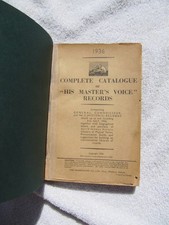 1936 His Master's Voice GENERAL CATALOGUE Record Catalog Opera Jazz Dance 78
