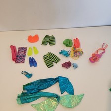 Vintage Mattel Barbie Large Beach Swimsuit Bikini Shorts Accessories Lot