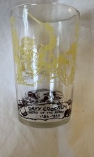 Davy Crockett Decorated Clear Childs Juice Glass Collectible MidCentury Frontier