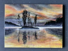 Acrylic Painting, Stretched Canvas, 18”x 24” Original, Landscape Home Decor