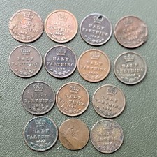 14x Victoria Half Farthing Fractional Coins 1843 1844 Victorian Lot 1