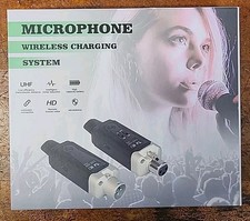 Wireless Microphone Transmitter Receiver Plug Charging System UHF new open box