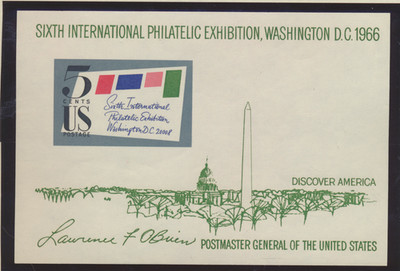 United States Stamp Scott #1311, MNH, 1966 Philatelic Exhibition