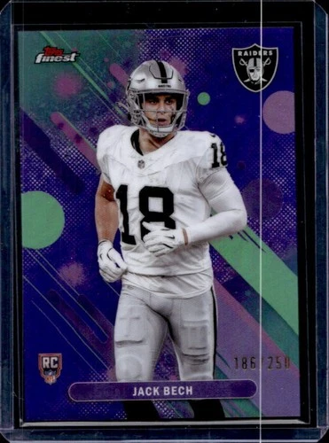 2025 Topps Finest Jack Bech RC Purple Refractor Rookie #/250 Raiders