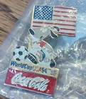 VINTAGE 1994 World Cup Coca Cola 94 Soccer Pin New U.S.A. Collectible NEW IN PKG