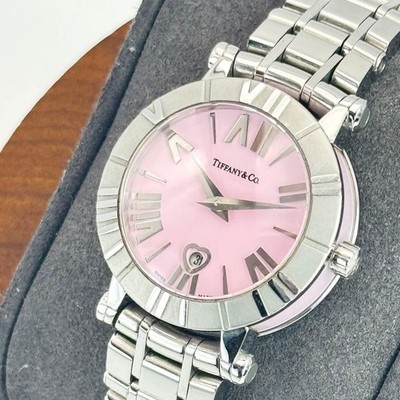 Tiffany & Co Watch Atlas Heart Date Roman Index Pink Dial SS Ceramic Satin Women Tiffany & Co Atlas Stainless Steel watch 29mm pink  main image 3