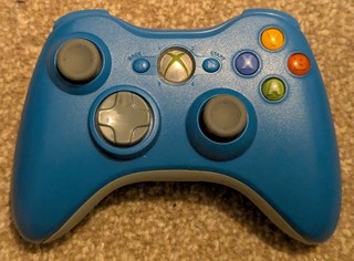 Official Microsoft Xbox 360 Wireless Controller Blue SPARES & REPAIRS