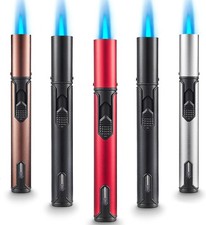 Urgrette 5-Pack Butane Torch Lighter, Refillable Jet Flame Pencil Lighter