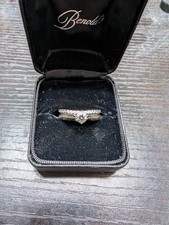 14Kt White Gold Wedding/Engagement Ring / .36Kt Diamond I SI2 / 18 Stone Band