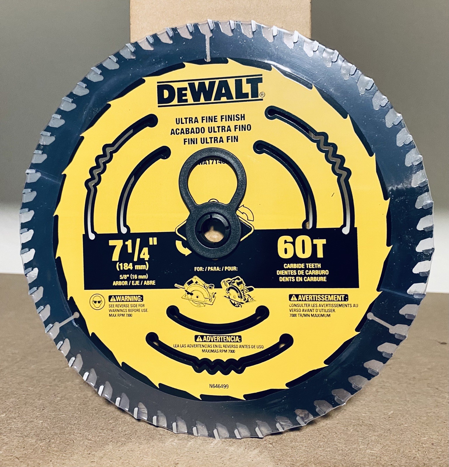 DEWALT 7-1/4 CARBIDE TIPPED CIRCULAR SAW FINISH BLADES 60T 60 TOOTH DWA171460