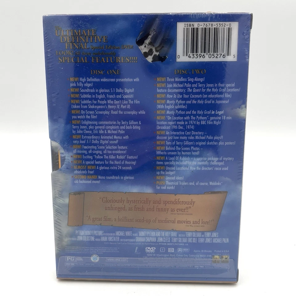 Monty Python and the Holy Grail (DVD, 2001, 2-Disc Set, Special Edition) NEW - Image 2 of 2