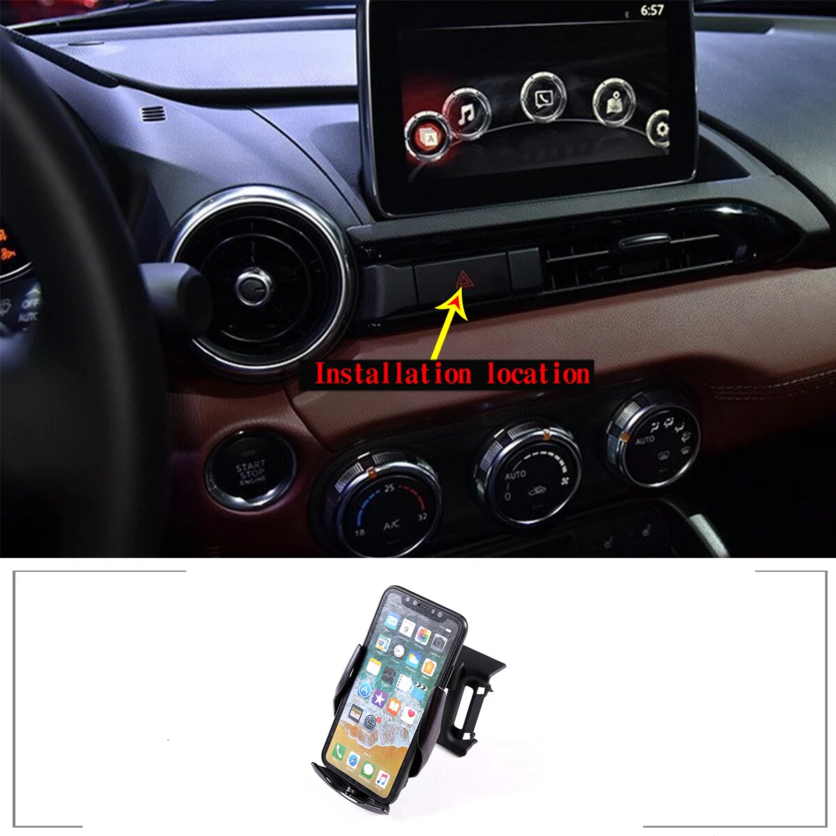 Car Wireless Fast Charger Phone Holder Monut Stand For Mazda cx 5