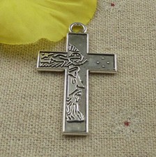 Free Ship 50 pcs tibetan silver cross charms pendant 43X25mm L-4516