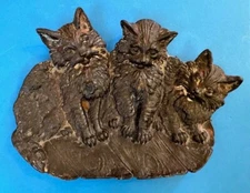 Antique B&H Bradley & Hubbard 3 Kittens Metal Dish Tray No 1640 Ships FREE in US