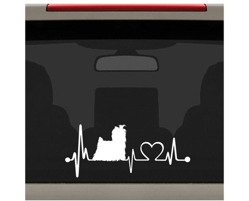 Yorkie Yorkshire Terrier Decal Sticker for Car Heartbeat Lifeline Monitor K1031 - Picture 3 of 5