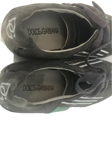 Dolce & Gabbana Gray Suede Low Top Sneakers Unisex Sz 9.5 Pre-Owned - Picture 9 of 12
