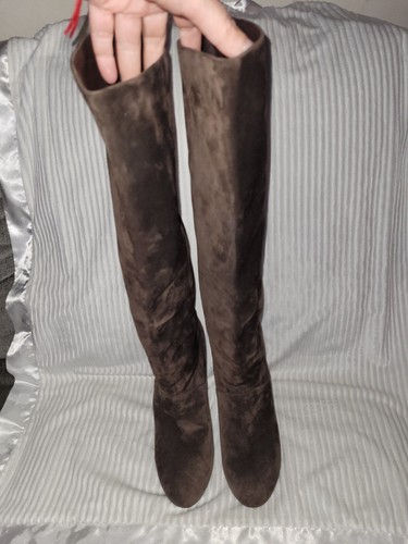 Bottega Veneta BrownSuede CurvedPlatformWedgeTall KneeHighBoot 40/US9-9.5 $1100 - 第 7/20 張圖片