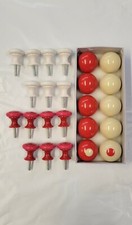 Bumper Pool Post - Small Size - Set of 7 White and 7 Red with Ball Set