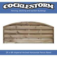 2ft High x 6ft Wide Timber Euro Arch Horizontal Garden Fence Panel