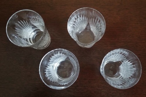 Antique LALIQUE France FAN Pattern ART DECO Crystal 5" TUMBLERS Barware SET OF 4 - Picture 5 of 12