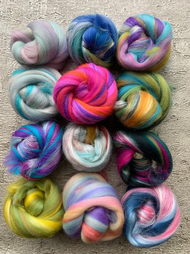 Pacchetto top in lana merino mista Heidifeathers® ""Retro Mix"" - lana feltro roving - Foto 4 di 13