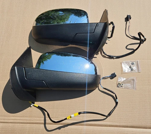 OEM GM 2014 Chevy Silverado/GMC Sierra Power Side Mirrors Chrome & Texture Black