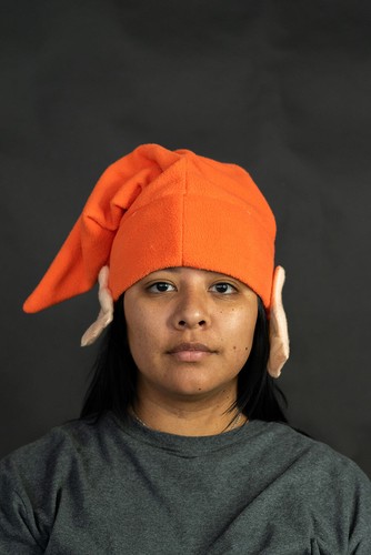 Cleveland Football Mascot Orange Elf Hat With Ears Cap Gnome Dwarf Costume - 第 5/8 張圖片