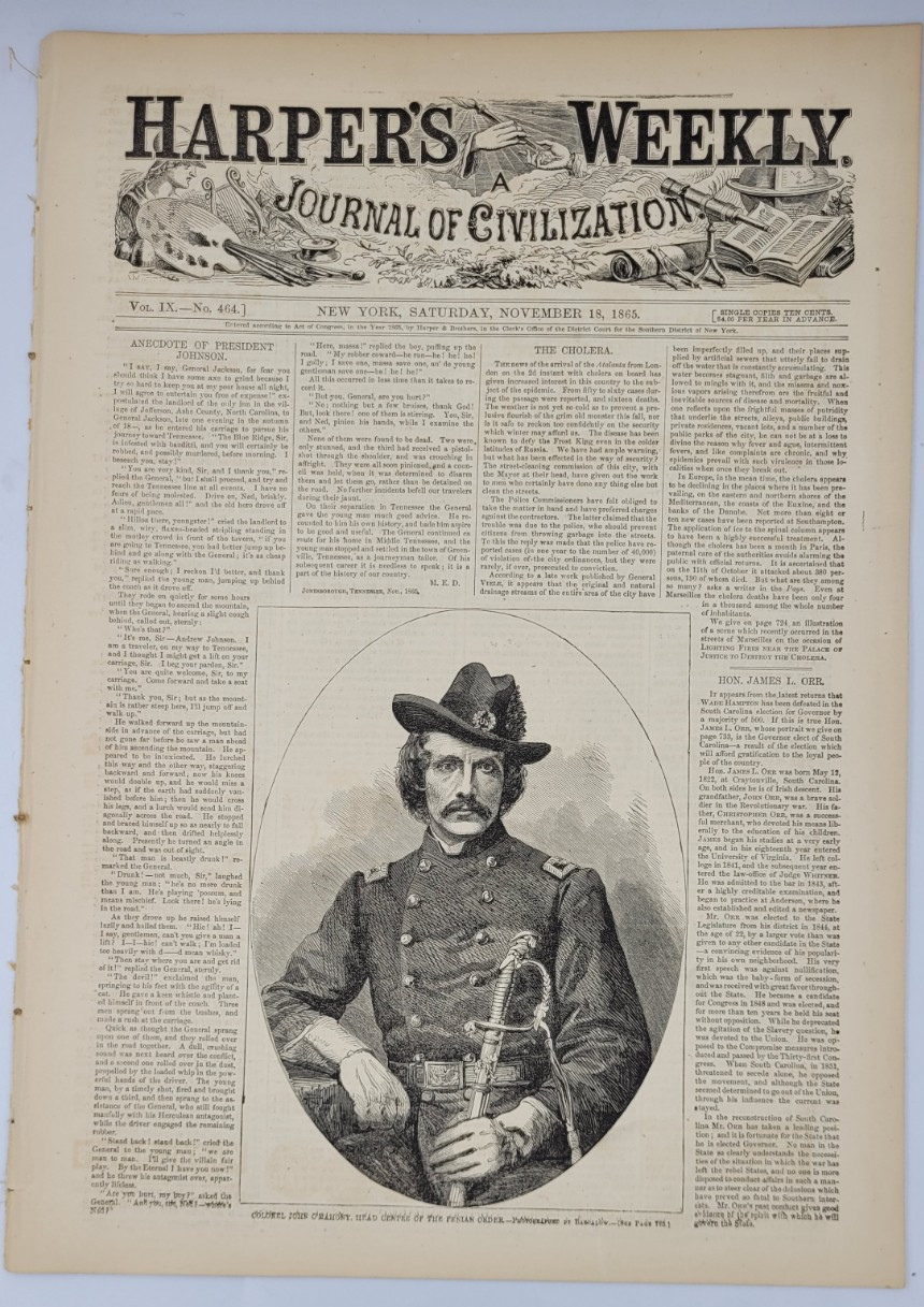 Harper's Weekly 11/18/1865 famous baseball picture / San Francisco Earthquake