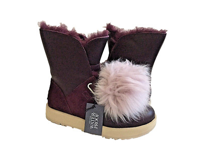 UGG ISLEY PORT WATERPROOF LEATHER POM POM Boot US 7 / EU 38 / UK 5.5