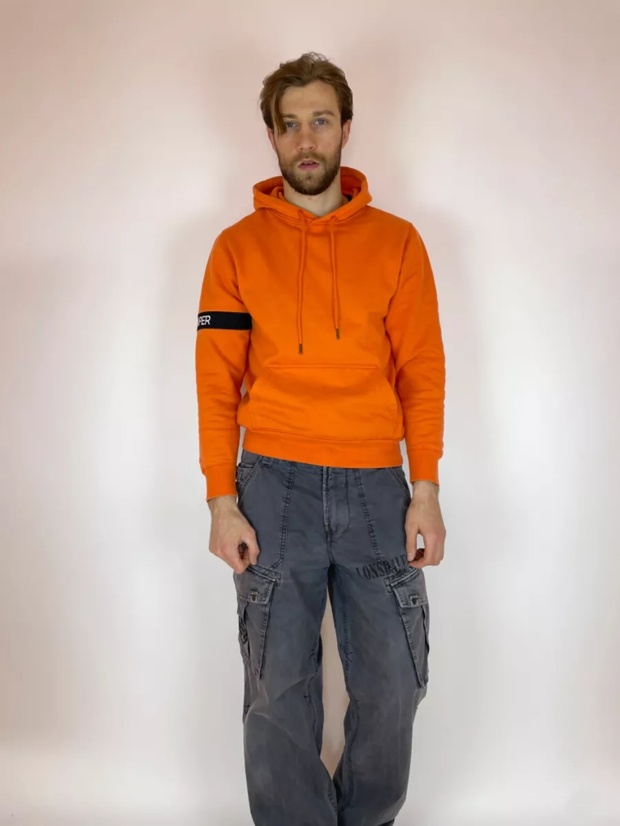 Orange hoodie shop daily paper