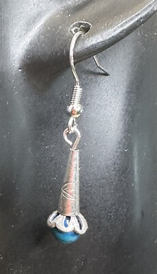Schöne Türkis 925 Sterling Silber Kürbisblüte Blume Ohrhänger