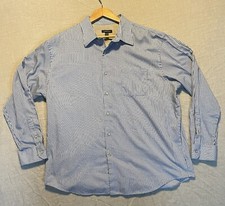 Van Heusen Dress Shirt Mens XL 17-17.5 Blue Stripe Long Sleeve Button Up