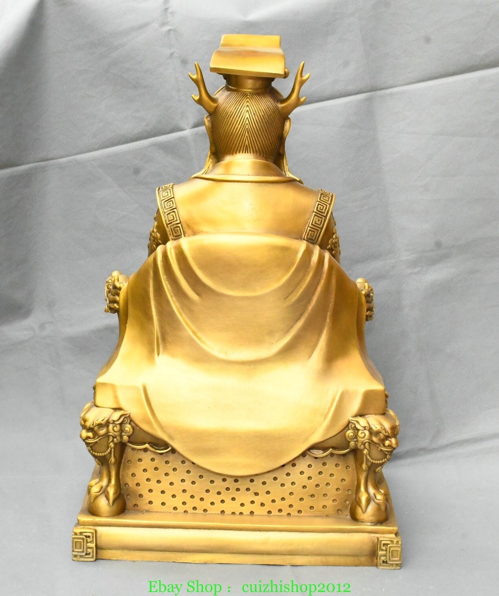 24.4'' Old Pure Bronze Donghai Dragon King East China Sea