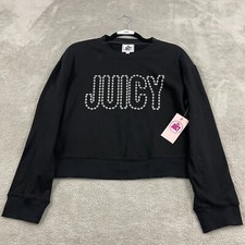 NWT Juicy Couture Sweatshirt Womens Medium Black Logo Spellout Y2K Deadstock