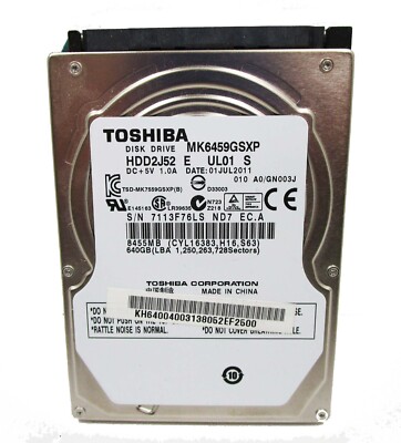 TOSHIBA MK6458GSXP SATA 2.5