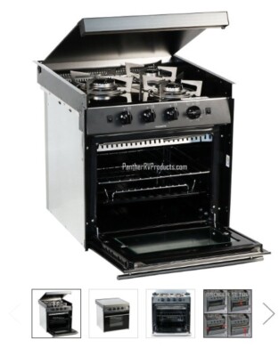 Dometic™ CU-433US Moonlight RV Propane 3-Burner Stove Oven Black
