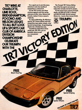Orange 1977 British Leyland Triumph TR7 Victory Edition Vintage Auto Print Ad