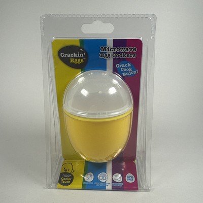 Crackin' Eggs Microwave Egg Cookers Yellow *Crack Cook Enjoy*. Sealed New BPA Fr