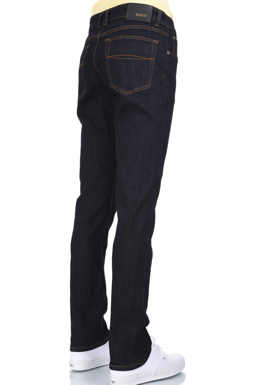 Men Eagle blue jeans stretch slim fit Dark Indigo Blue jeans Low rise 2