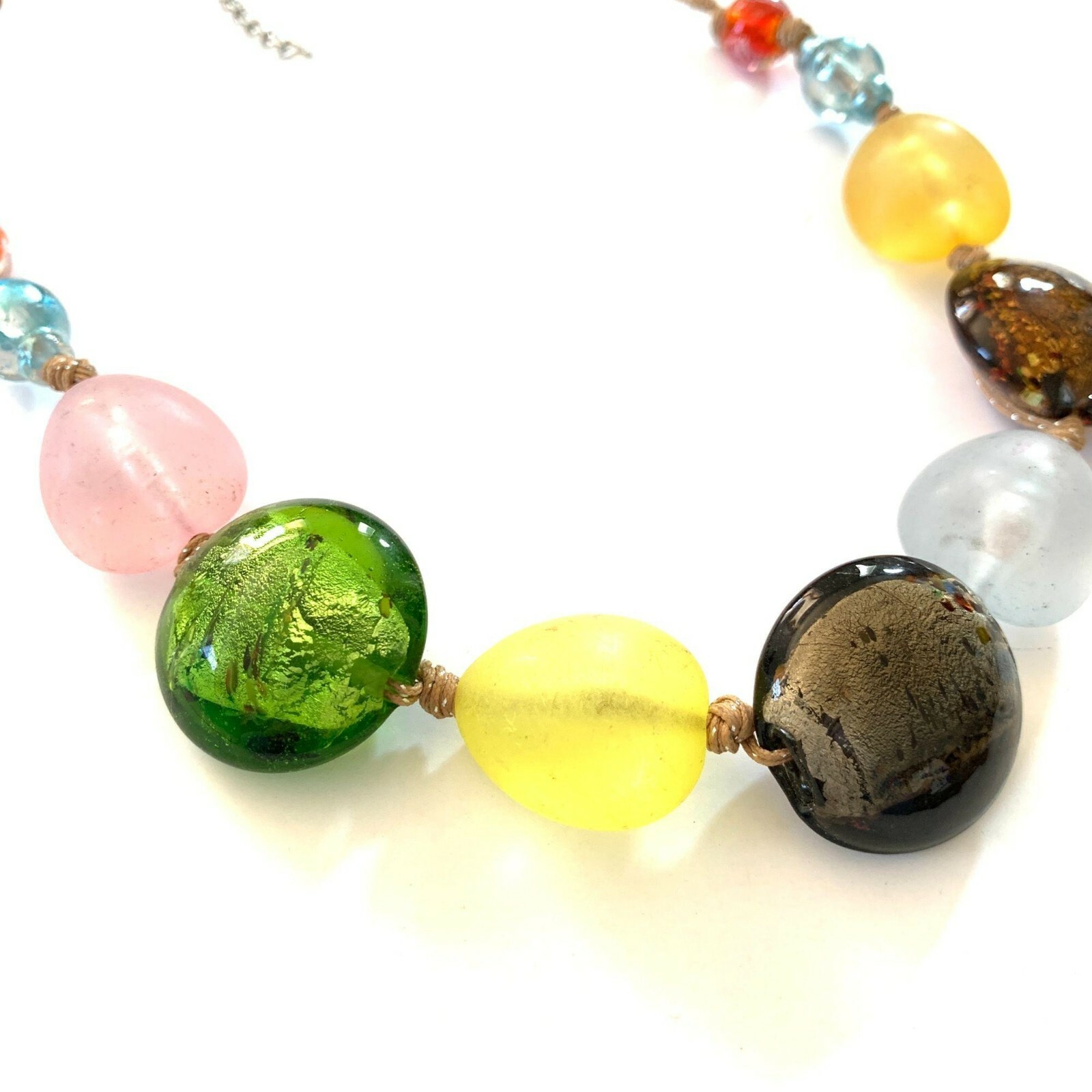 Multi-Colored Glass Beaded Statement Necklace - image 3
