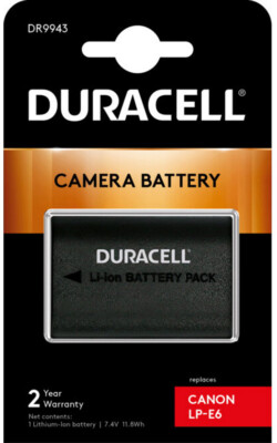 LP-E6 Li-Ion Akku für Canon Digital DSLR Kamera von DURACELL #DR9943 (UK) NEU